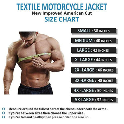 Motorcycle Jacket For Men Textile Motorbike Dualsport Enduro Motocross Racing Biker Riding CE Armored Waterproof All-Weather (Black, Large)