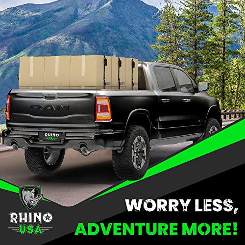 RHINO USA Ratchet Tie Down Straps (4PK) - 1,823lb Guaranteed Max Break Strength, Includes (4) Premium 1" x 15' Rachet Tie Downs with Padded Handles. Best for Moving, Securing Cargo