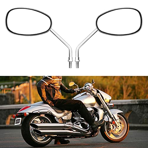 Motorcycle Mirrors, Universal 8mm 10mm Chrome Motorcycle Rear View Side Mirrors Handle Bar Bar End Motorcycle Mirrors Fit For Most Motorbikes