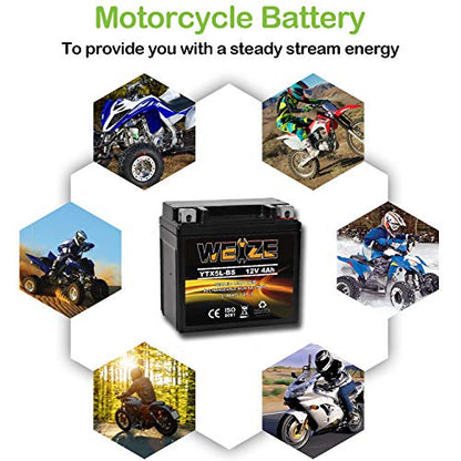 Weize YTX14 BS ATV Battery High Performance - Maintenance Free - Sealed AGM YTX14-BS Motorcycle Battery compatible with Honda Suzuki Kawasaki Yamaha scooter snowmobile
