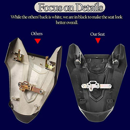 Safuotn Motorcycle CB650R CBR650R Rear Seat Cowl Cover Passenger Pillion Cowl Solo Seat Cover Tail Section Fairing for Ho-n-da CB 650R CBR 650R 2019 2020 CBR650 R Accessories (Carbon fiber look)