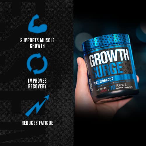 Jacked Factory Growth Surge Creatine Post Workout - Muscle Builder with Creatine Monohydrate, Betaine, L-Carnitine L-Tartrate - Daily Muscle Building & Recovery Supplement - 30 Servings, Black Cherry