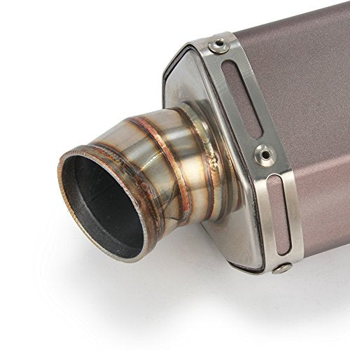 Universal 1.5-2" Inlet Hexagon Exhaust Muffler Pipe Slip On Scooter Motorcycle ATV Dirt Street Bike