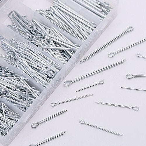 Glarks 555Pcs Heavy Duty Zinc Plated Cotter Pin Assortment Kit