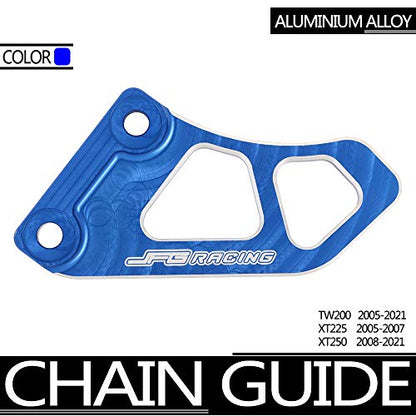 JFG RACING Motorcycle Chain Guard Guide Slider Protection Wearable CNC Aluminum Alloy For TW200 2005-2021 XT225 2005-2007 XT250 2008-2021 - Blue