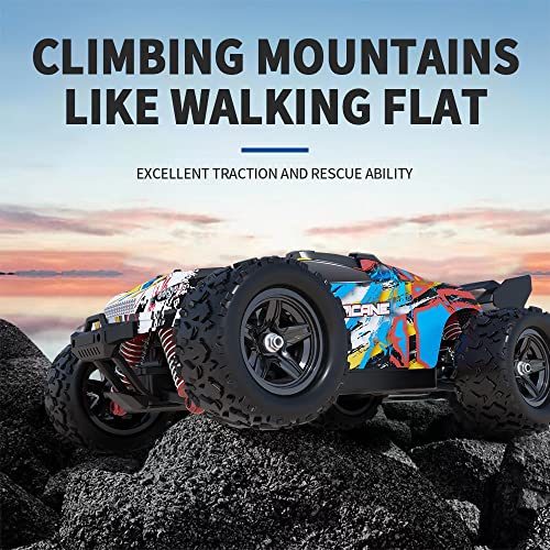 PHOUPHO Remote Control Car 1:18 Scale 45Km/h 4WD RC Car, Waterproof Drift Off-Road New HP Brush Motor with Two Rechargeable Batteries, Hobbyist Grade for Adults, Toy Gift for Boys Girls and Adults
