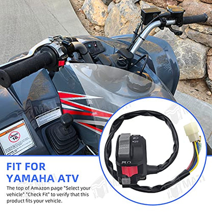 Left Handlebar Control Engine Start Run Off Headlight Switch for Yamaha Wolverine 350 YFM350F Big Bear 350 YFM350F/U Kodiak 400 4WD YFM400F Warrior 350 YFM350X Grizzly 600 YFM600F Moto-4 YFM350E