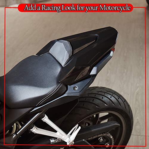 Safuotn Motorcycle CB650R CBR650R Rear Seat Cowl Cover Passenger Pillion Cowl Solo Seat Cover Tail Section Fairing for Ho-n-da CB 650R CBR 650R 2019 2020 CBR650 R Accessories (Carbon fiber look)