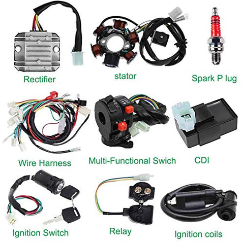 Complete Wiring Harness kit for ATV Quad 4 Four Wheelers GY6 50CC 70CC – Zoom Zoom Parts