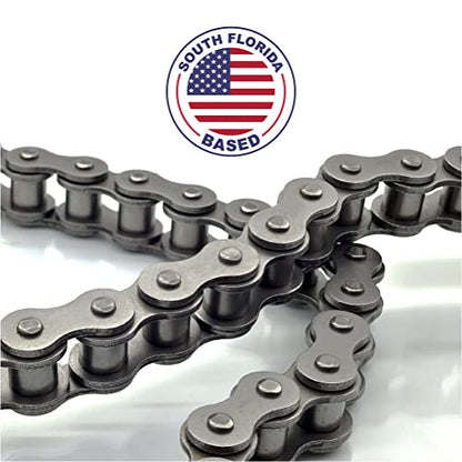 PGN #35 Roller Chain - 3 Feet + Free Connecting Link - Carbon Steel Chains for Bycicles, Mini Bikes, Motorcycles, Go-Karts, Home and Industrial Machinery - 95 Links