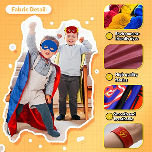 KARAZZO Superhero Capes Set and Wristbands Kids Costumes Halloween Christmas Cosplay Dress Up Gift for Boys Girls(8PCS)