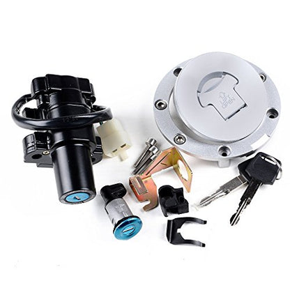 AMOPA Compatible with Honda '04-'07 CBR 1000RR '03-'06 600RR Full Set Ignition Switch Seat Fuel Gas Tank Cap with Lock Key