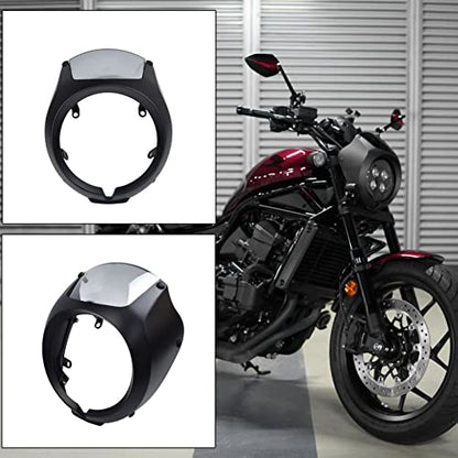 Midimttop Motorcycle Fron Mask Visor Headlight Fairing Front Cowl Fork Mount Windshield Wind Deflector Compatible with HO-NDA Rebel 1100 CMX1100 CMX 1100 Accessories 2021-2022