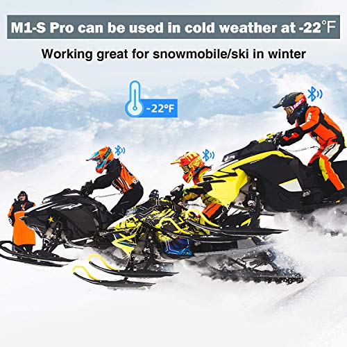 FODSPORTS Motorcycle Bluetooth Intercom, M1S Pro 2000m 8 Riders Group Motorbike Helmet Communication System Headset Universal Wireless Interphone (Waterproof/Handsfree/Stereo Music/GPS/2 Pack)