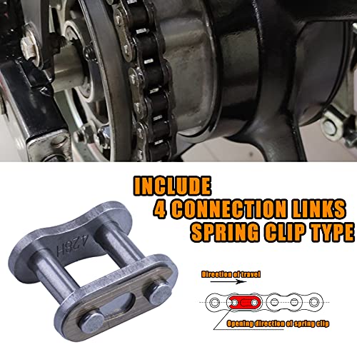 MRELC 428H Motorcycle Chain+ Chain Breaker,118-links Heavy Duty Drive Chain