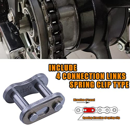 MRELC 428H Motorcycle Chain+ Chain Breaker,118-links Heavy Duty Drive Chain