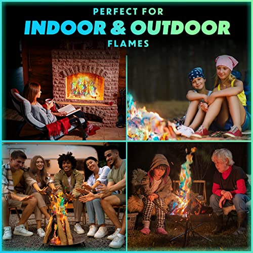 Magical Flames Fire Color Changing Packets - Fire Pit, Campfires, Outdoor Fireplaces - Hue-Changing Cosmic Flame Powder - Color Fire Camping Accessories for Kids & Adults - 50 Pack