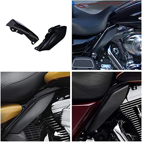 Black Mid Frame Air Heat Deflectors Trim Left Right Set Compatible for Harley Touring and Trike Models 2009-2016 (Black)
