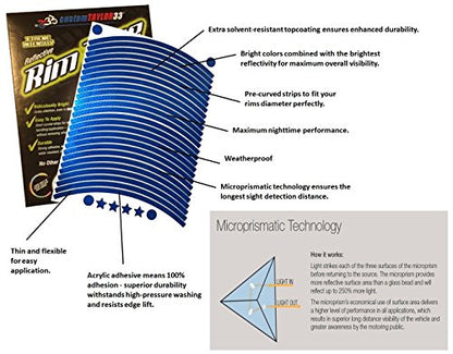customTAYLOR33 (All Vehicles Blue High Intensity Grade Reflective Copyrighted Safety Rim Tapes (Must Select Your Rim Size), 17" (Rim Size for Most SportsBikes)