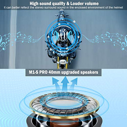 FODSPORTS Motorcycle Bluetooth Intercom, M1S Pro 2000m 8 Riders Group Motorbike Helmet Communication System Headset Universal Wireless Interphone (Waterproof/Handsfree/Stereo Music/GPS/2 Pack)