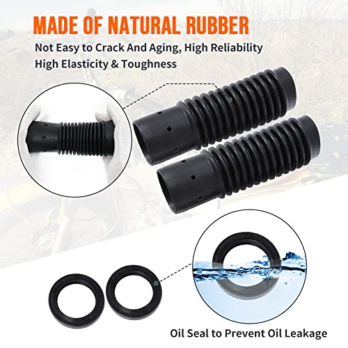 Motoparty Trail Gaiters Cover Boot For Honda CT90 TRAIL90 S90 CL90 Replace for 51611-459-880 Front Fork Cover Absorber Boots & Seals Spring Rebuild Kit