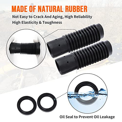 Motoparty Trail Gaiters Cover Boot For Honda CT90 TRAIL90 S90 CL90 Replace for 51611-459-880 Front Fork Cover Absorber Boots & Seals Spring Rebuild Kit