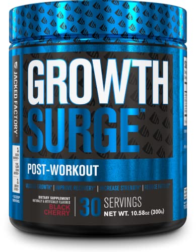 Jacked Factory Growth Surge Creatine Post Workout - Muscle Builder with Creatine Monohydrate, Betaine, L-Carnitine L-Tartrate - Daily Muscle Building & Recovery Supplement - 30 Servings, Black Cherry