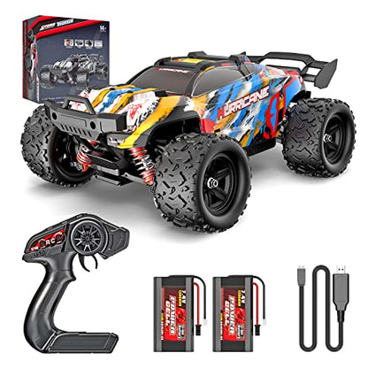 PHOUPHO Remote Control Car 1:18 Scale 45Km/h 4WD RC Car, Waterproof Drift Off-Road New HP Brush Motor with Two Rechargeable Batteries, Hobbyist Grade for Adults, Toy Gift for Boys Girls and Adults