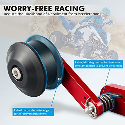 NICECNC Red Drive Chain Tensioner Guide Roller Slider Compatible with Yamaha Raptor 700 2013-2023 2022 2021 2020 2019 2018 2017 2016, Raptor 700R 2013-2023 2022 2021 2020 2019 2018 2017