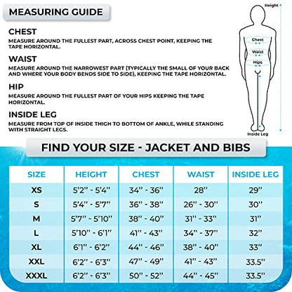WindRider Ice Fishing Suit | Insulated Bibs and Jacket | Flotation | Tons of Pockets | Adjustable Inseam | Reflective Piping | Waterproof Gear for Ice Fishing and Snowmobiling (Medium)