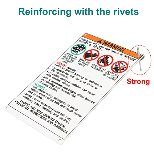 For Yamaha Stickers Warning Decals Labels with Bolts Kit Aluminum Backing Plates ATV Accessories Parts fit for Banshe,YFZ450R efi, Raptor 700, Raptor 660, YFZ450 carb model, Warrior 350, Blaster 200