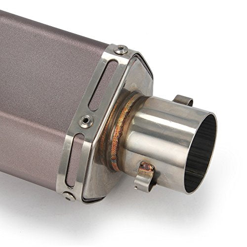 Universal 1.5-2" Inlet Hexagon Exhaust Muffler Pipe Slip On Scooter Motorcycle ATV Dirt Street Bike