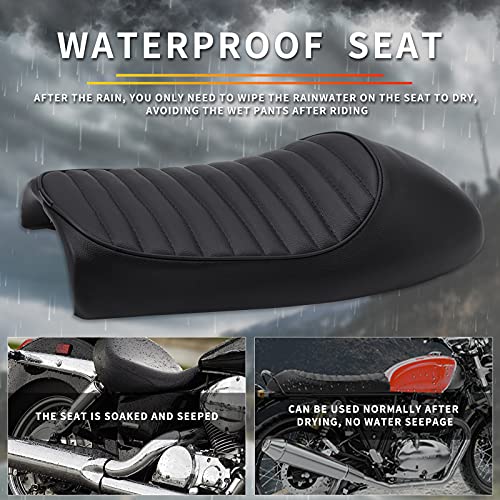 Black Vintage Cafe Racer Hump Seat Retro Saddle For CB 350 CB400 CB500 CB550 CB750