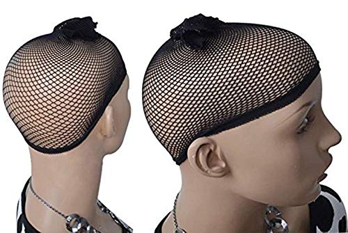 ANOGOL Wig Cap+ { 1 Gold Necklace + 1 Black Beard } Short Black Curly Wig for Men Synthetic Wig for 80s Disco Wig Halloween Christamas party