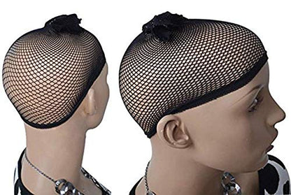 ANOGOL Wig Cap+ { 1 Gold Necklace + 1 Black Beard } Short Black Curly Wig for Men Synthetic Wig for 80s Disco Wig Halloween Christamas party