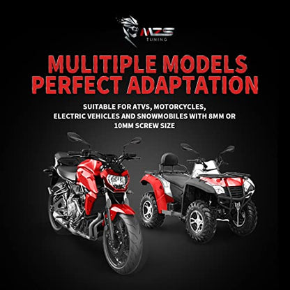 MZS ATV Mirrors | Universal Rear View 7/8 Handlebar Mount Side Compatible with Motorcycle Dirt Bike Quad Street Bike Adventure Snowmobile Jet ski Scooter Coolster Moped GY6 ATV's