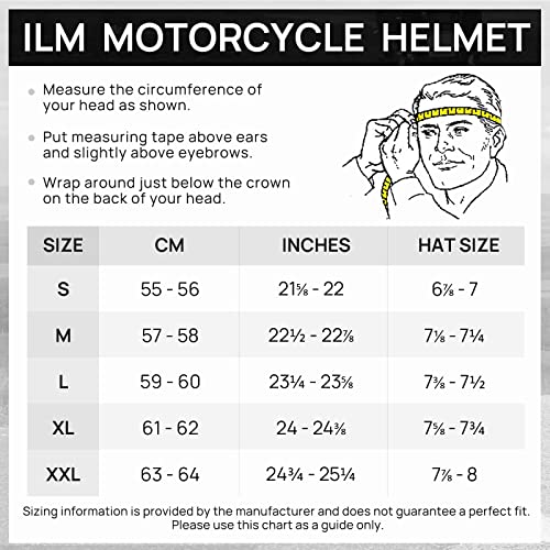 ILM Adult Motorcycle Modular Full Face Helmet Flip up Dual Visor DOT Approved Model 159(Matte Black,Large)