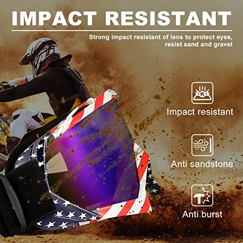 ATV Goggles Dirt Bike Motorcycle Goggles Motocross Anti UV Goggles Dustproof Windproof MX Off Road Goggles for Men Women Adult Youth Kids Riding Racing