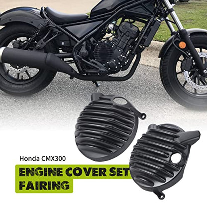 Black Engine Cover Set Fairing fit for Honda cmx300 Rebel 300 2020 2021