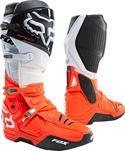 Fox Racing Mens Instinct Motocross Boot,Black/White/Orange,10