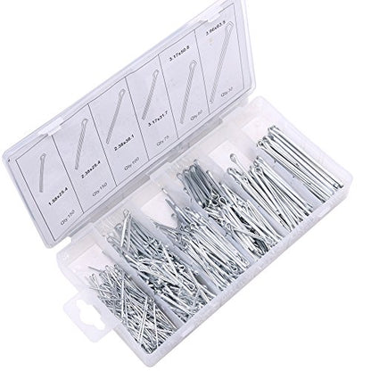 Glarks 555Pcs Heavy Duty Zinc Plated Cotter Pin Assortment Kit