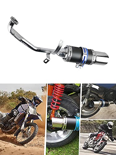 FLYPIG High Performance GY6 150cc Muffler Exhaust Pipe kit Replace for System Shorty GY6 125cc 150cc 152QMI 157QMJ ATV 4 Stroke Chinese Scooter Moped ATV Go Kart (Black)
