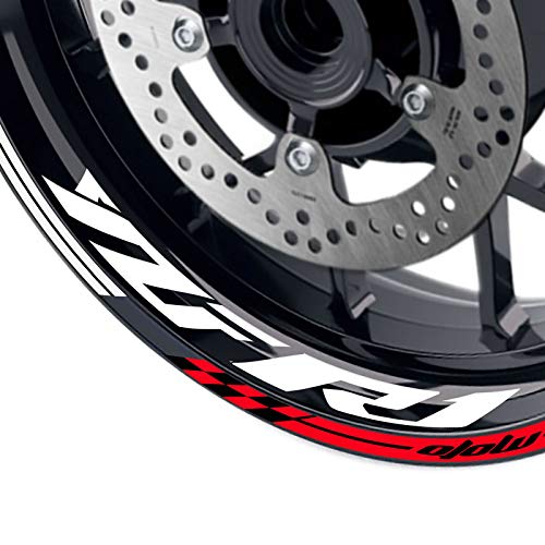 MC MOTOPARTS 17 inch Wheel Rim Stickers Stripe Decals AA02 Compatible with YZF R1 2019-2020 19 20 (RED)