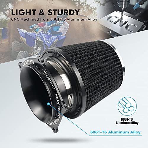 NICECNC Black Airbox Intake Kit Compatible with Yamaha YFZ450R 2009-2023 2022 2021 2020 2019 2018 2017 2016 2015, YFZ450X 2010-2011, YFZ 450 2007-2009 2012-2013, 2017 Replacement for 5D3-14459-00-00