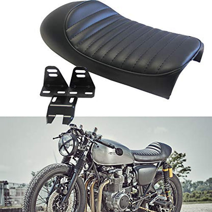 Black Vintage Cafe Racer Hump Seat Retro Saddle For CB 350 CB400 CB500 CB550 CB750