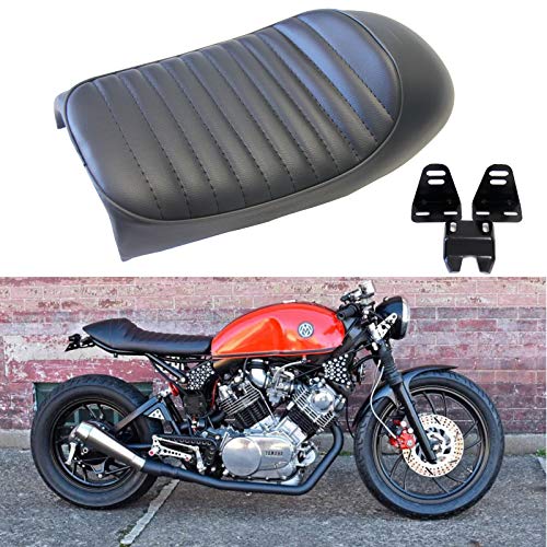 Black Vintage Cafe Racer Hump Seat Retro Saddle For CB 350 CB400 CB500 CB550 CB750