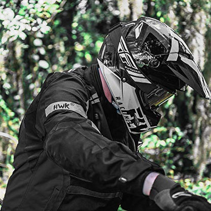 Motorcycle Jacket For Men Textile Motorbike Dualsport Enduro Motocross Racing Biker Riding CE Armored Waterproof All-Weather (Black, Large)