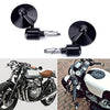 Universal Black Motorcycle Aluminum Rearview Side Mirrors 7/8" Bar End For Cafe Racer Bobber Cruiser Scooter (Black#1)