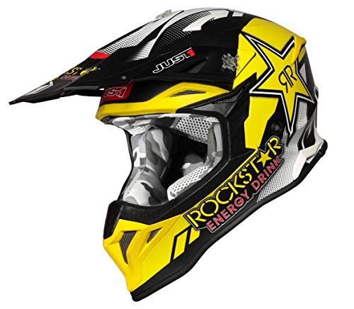 JUST 1 J39 Reactor Thermoplastic Resin External Shell MX Off-Road Motocross Motorcycle Helmet (Reactor Rockstar Energy, Large)