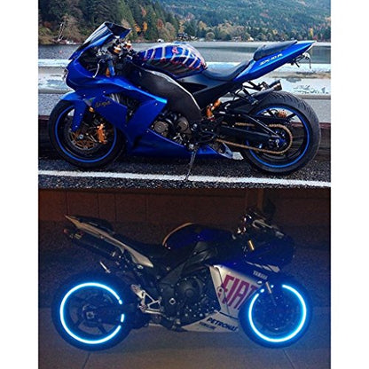 customTAYLOR33 (All Vehicles Blue High Intensity Grade Reflective Copyrighted Safety Rim Tapes (Must Select Your Rim Size), 17" (Rim Size for Most SportsBikes)